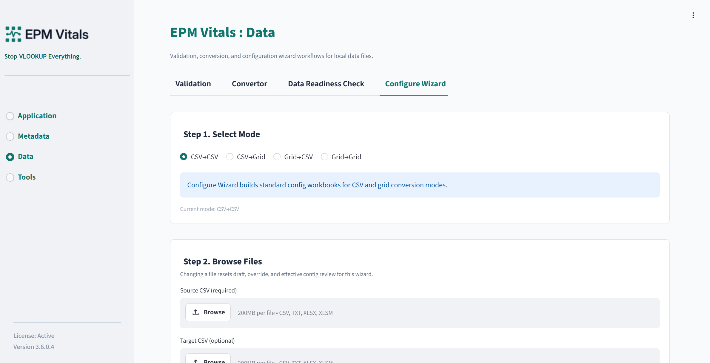Configure Wizard Mode Setup