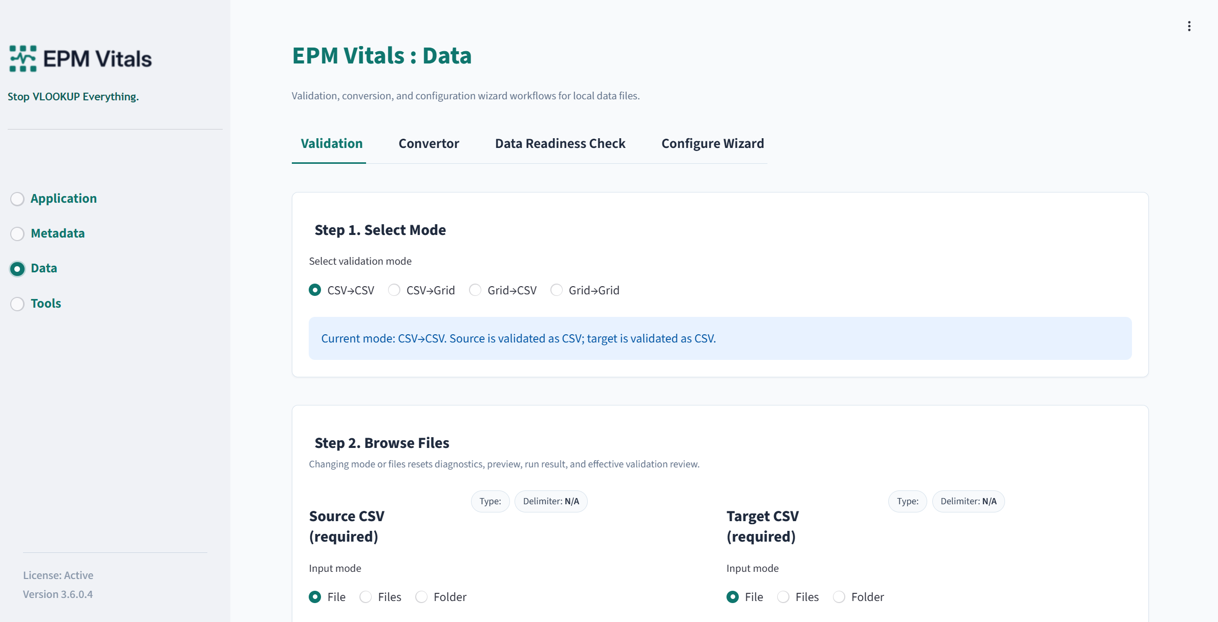 Validation Setup