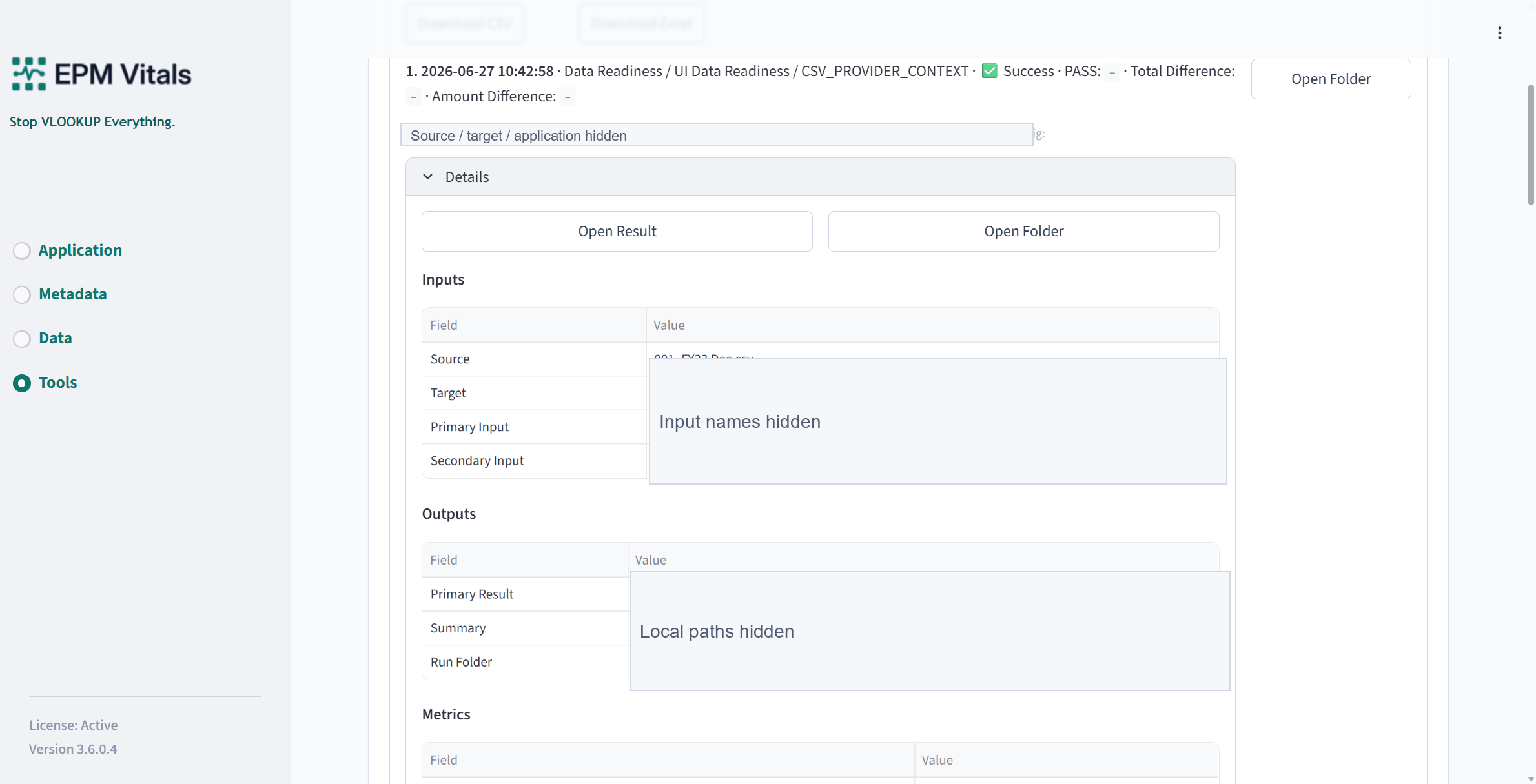 Data Readiness Result
