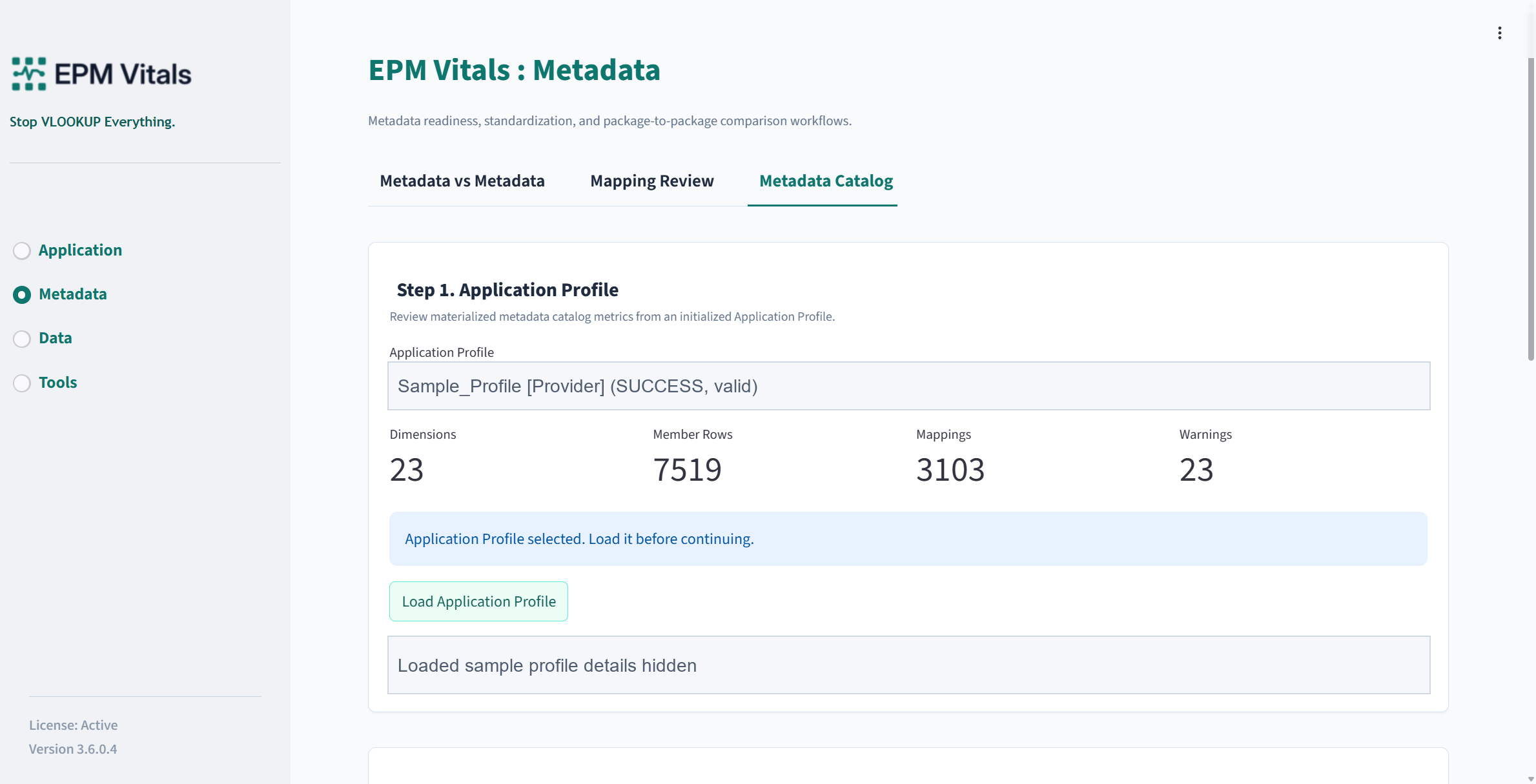 Metadata Catalog Result